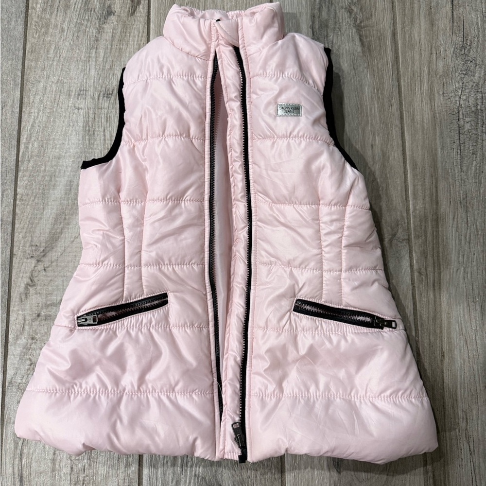 Calvin Klein Pink Quilted Sleeveless Puffer Vest